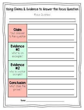 Preview of Science Writing Graphic Organizer- Primary Grades (Claim, Evidence, Conclusion)
