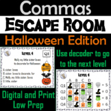 Using Commas Activity: Grammar Escape Room Halloween