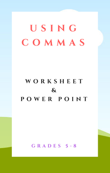 Preview of Using Commas Worksheet & PPT