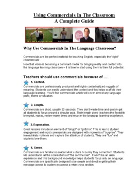 Preview of Using Commercials In The Classroom - Teacher Handbook