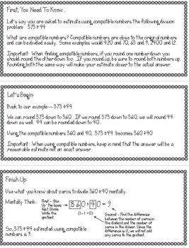 Using Compatible Numbers to Estimate Division by Mrs B's Best | TpT