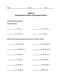 Using Complete the Square to Solve Quadratic Equations Pro