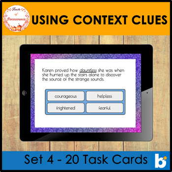 Preview of Context Clues Vocabulary Strategy Boom Cards™ Set 4 | Determine Meaning