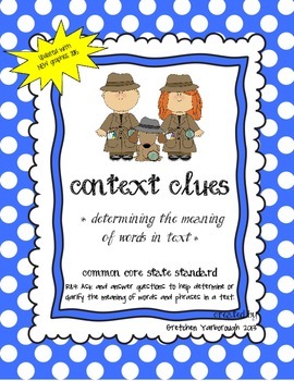 Preview of Using Context Clues ~ Determining The Meaning of Unknown Words