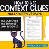 Using Context Clues & Inferences Halloween Worksheets Voca