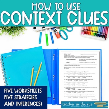 Preview of Using Context Clues & Inferences Worksheets Building Vocabulary & Reading Skills