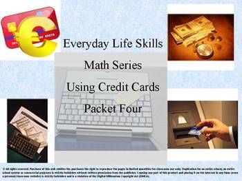 Preview of Using Credit Cards: Everyday Life Skills Math Series: Packet Four