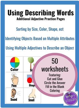 Preview of Using Describing Words: Adjective Practice: Identifying things with 2 adjectives