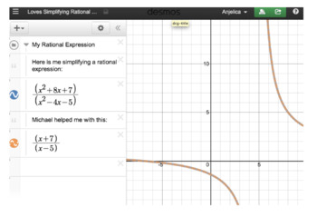 Preview of Using Desmos Online Graphing Calculator with Rational Expressions Activity!