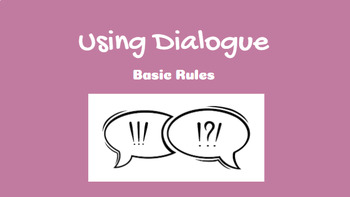 Preview of Using Dialogue Mini Lesson and Writing Prompt