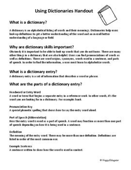 dictionary assignment pdf