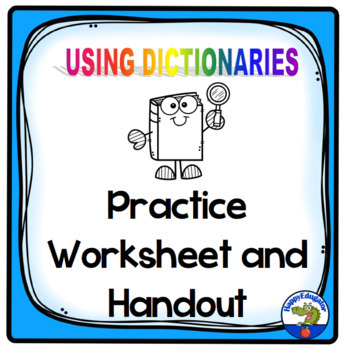 Preview of Using Dictionaries Practice Assignment Sheet and Handout