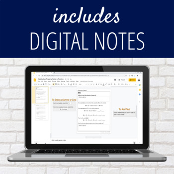 Using Distributive Property Activity - Notes and Worksheet | TpT