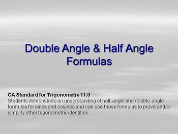 Preview of Using Double & Half Angle Formulas