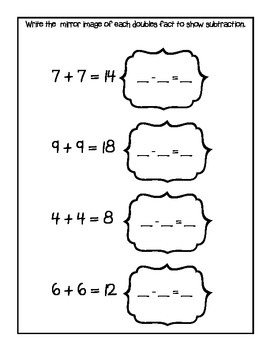 Using Doubles To Subtract by Just Peachy in First | TpT