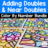 Using Doubles and Near Doubles to Add Color By Code Worksheets