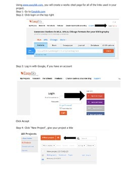 Preview of Using Easybib.com to Create a Works Cited page or Bibliography