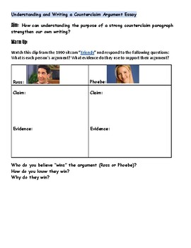 Preview of Using "FRIENDS" to teach Counterclaim & Rebuttal!