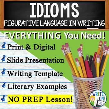 Preview of Idioms - Practice, Activities - Figurative Language - Slide Show, Worksheets