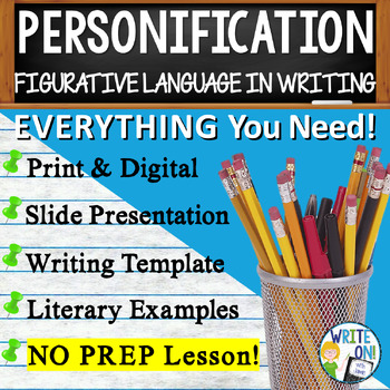 Preview of Personification - Practice, Activities - Figurative Language - PPT, Worksheets