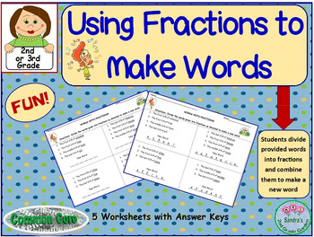Preview of Using Fractions to Make Words! Fun Math Center or Use for Early Finishers, G/T