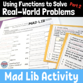 Using Functions to Solve Real-World Problems Activity