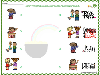 freebie using good manners st patricks day social skills tpt