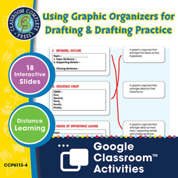 Preview of Using Graphic Organizers for Drafting & Drafting Practice -Google Slides Gr. 5-8