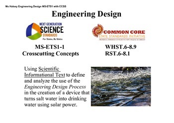 Preview of Informational Text to analyze Engineering Design Process MS-ETS1-1 (Editable)