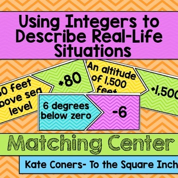 Preview of Using Integers to Describe Real Life Situations Center