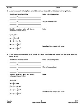 32 Kinematic Equations Worksheet Answers - Notutahituq Worksheet