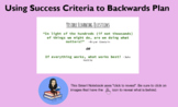Using Learning Intentions and Success Criteria to Backward