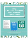 Using 'Let's Focus on Puzzles' with a loved one: Tips for carers