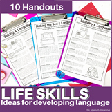 Life Skills and Language Therapy  Ideas Parent Handouts