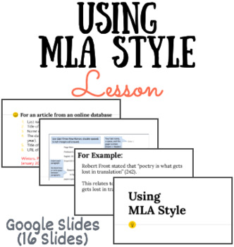 Preview of Using MLA Format and Style Google Slides Presentation