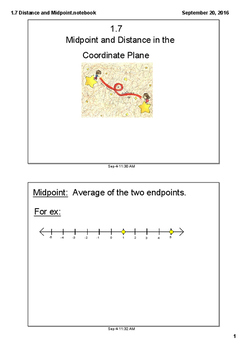 Preview of Using Midpoint and Distance in Coordinate Geometry Mini Lesson