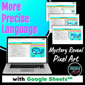 Preview of Using More Precise Language in Writing Mystery Picture Pixel Puzzle SBAC Prep