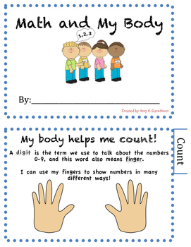 Preview of Using My Body to Count - Printable Workbook : Count, Measure, Describe