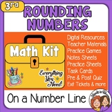 Rounding Numbers Using Number Lines 3rd - 4th Grade  Math Kit