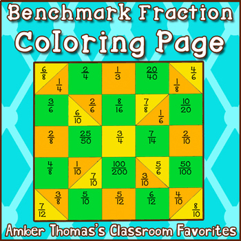 Preview of Using One Half as a Benchmark Fraction:  Coloring Page