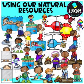 Preview of Using Our Natural Resources Clip Art Set - EARTH DAY {Educlips Clipart}