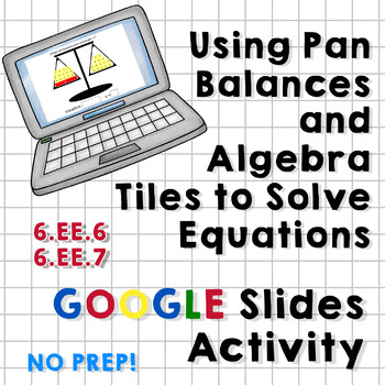 Preview of Balance Algebra Tiles Addition/Multiplication Equations Google Slides Activity