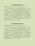 Using Prepositions in Writing Worksheet - Fun fill-in Story!