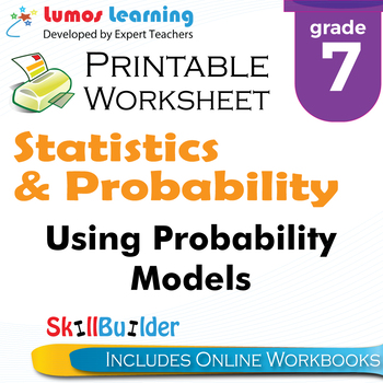 Preview of Using Probability Models Printable Worksheet, Grade 7
