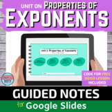 Using Properties of Exponents Digital Notebook with Video Lessons