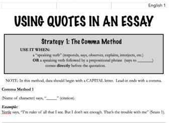 using quotes in essay