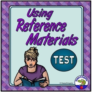 Preview of Using Reference Materials TEST for Research Unit with Easel Assessment