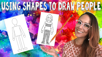 Preview of Using Shapes to Draw People (Distance Learning Art Lesson)