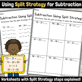 split strategy subtraction teaching resources teachers pay teachers