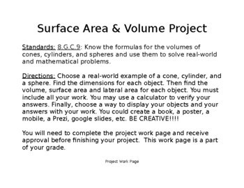 Preview of Using Surface Area & Volume